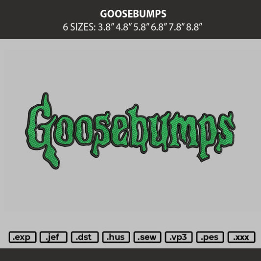 Goosebump Text Embroidery Machine Design File 6 sizes