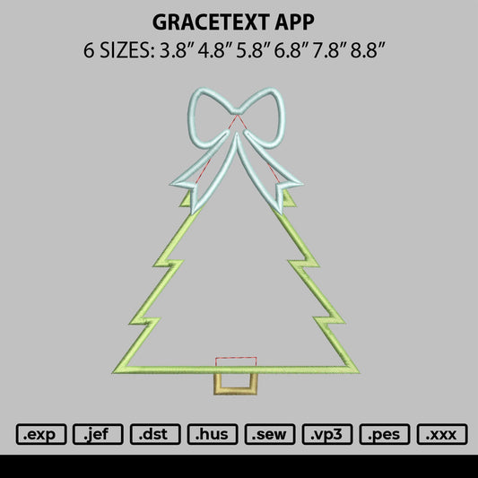 Gracetext App Embroidery File 6 sizes
