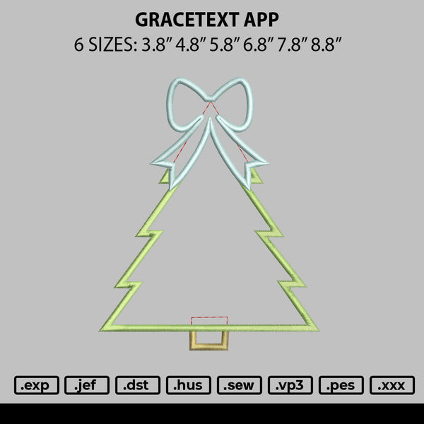 Gracetext App Embroidery File 6 sizes