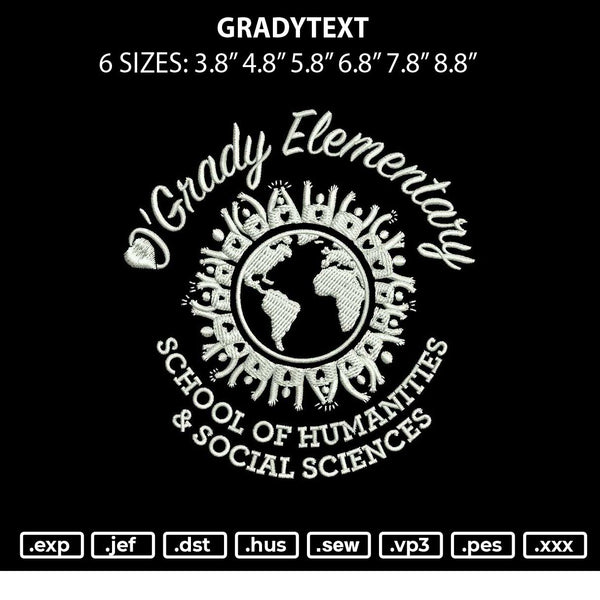 Gradytext Embroidery File 6 sizes