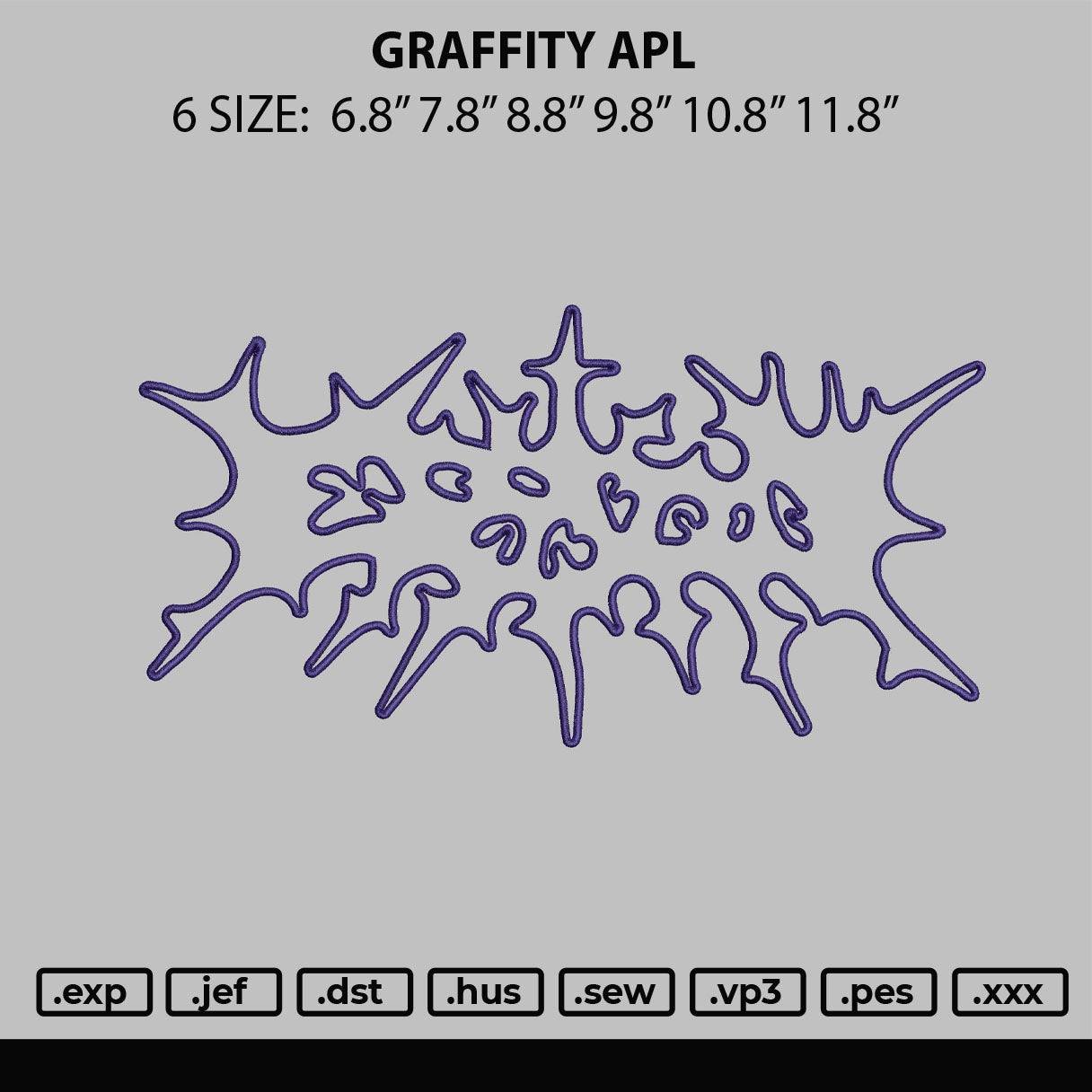 Graffity Apl Embroidery File 6 sizes