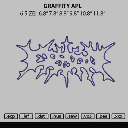 Graffity Apl Embroidery File 6 sizes