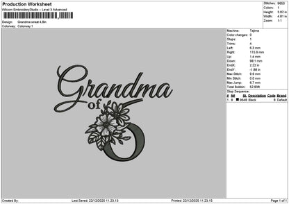 Grandmatext 2212 Embroidery File 6 sizes