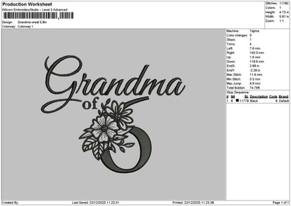 Grandmatext 2212 Embroidery File 6 sizes