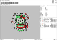 Kitty Green Embroidery File 6 sizes