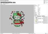 Kitty Green Embroidery File 6 sizes