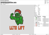 Grinch Lets Lift V2 Embroidery File 6 sizes