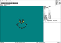 Grinchface 1909 Embroidery File 6 sizes