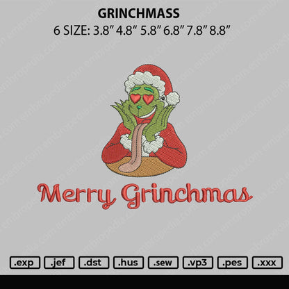 Grinchmass Embroidery File 6 sizes