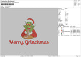 Grinchmass Embroidery File 6 sizes