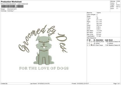 Groomed Embroidery File 6 sizes