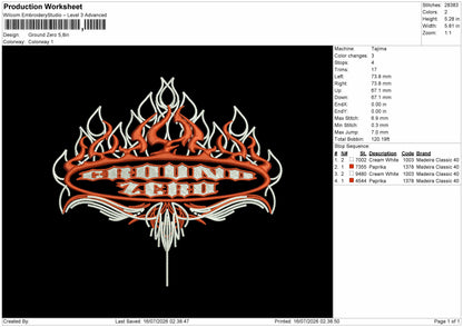 Ground Text Embroidery Machine Design File 6 sizes