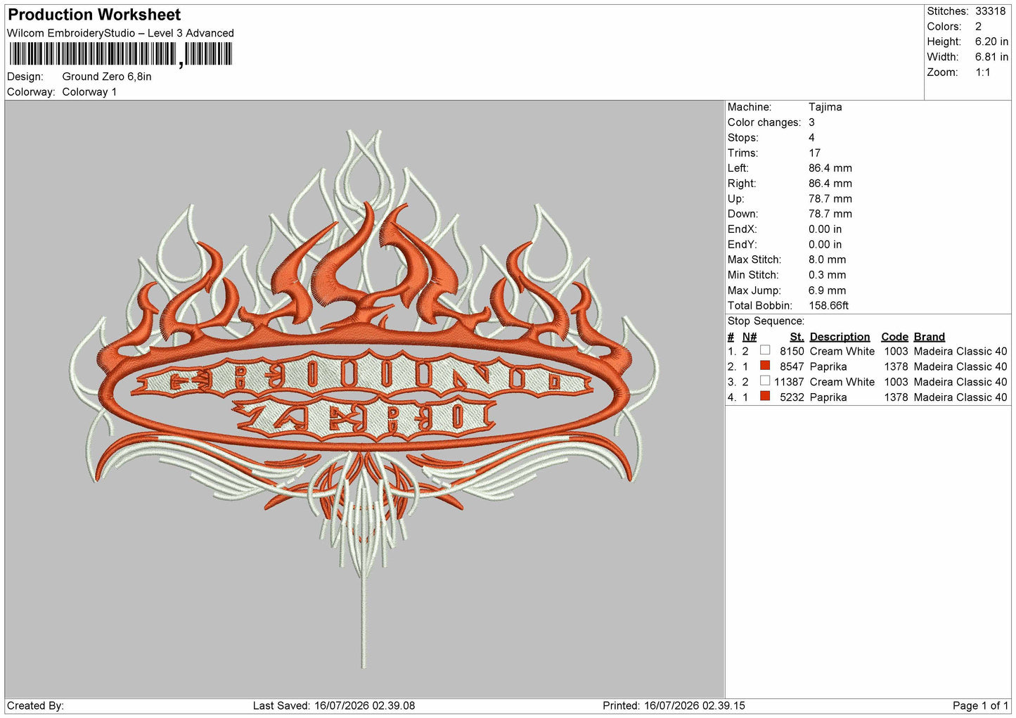 Ground Text Embroidery Machine Design File 6 sizes