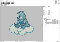 Bear Blue Embroidery File 6 sizes