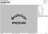 Wrestlingtext Embroidery File 6 sizes