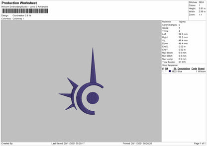 Gunbreaker Embroidery File 4 size