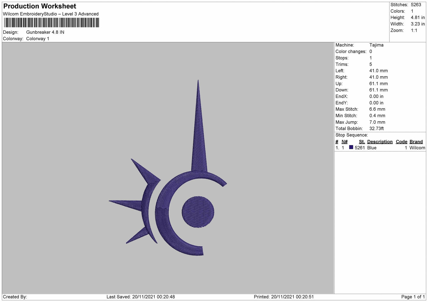 Gunbreaker Embroidery File 4 size