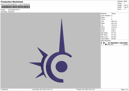Gunbreaker Embroidery File 4 size