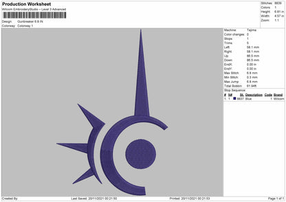 Gunbreaker Embroidery File 4 size