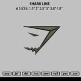 Shark Line Embroidery File 6 sizes