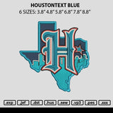 Houstontext Blue Embroidery File 6 sizes