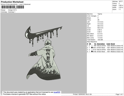 Hokage Swoosh Embroidery File 5 size
