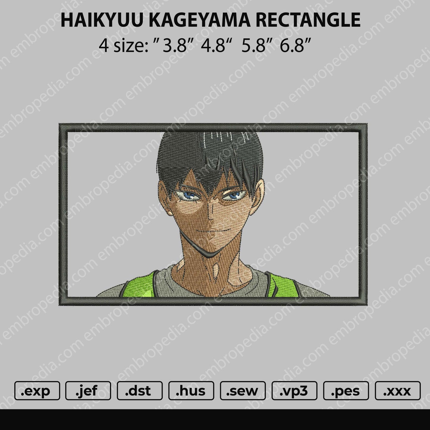 Haikyu Kageyama Embroidery File 4 size