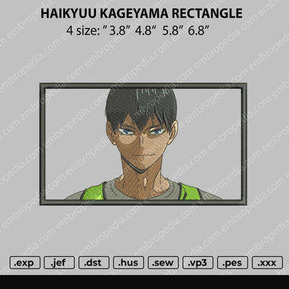 Haikyu Kageyama Embroidery File 4 size