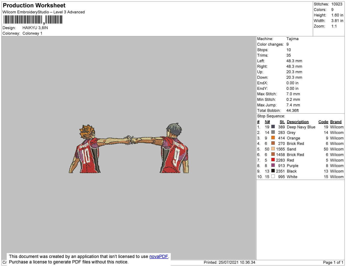 Haikyu Embroidery File 4 size