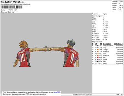 Haikyu Embroidery File 4 size