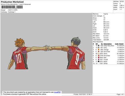 Haikyu Embroidery File 4 size