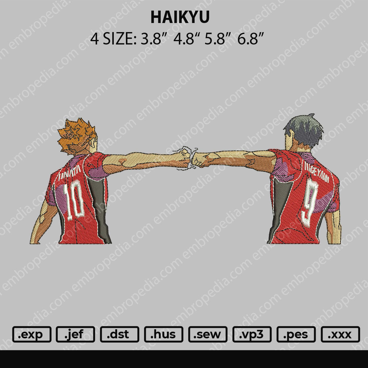 Haikyu Embroidery File 4 size