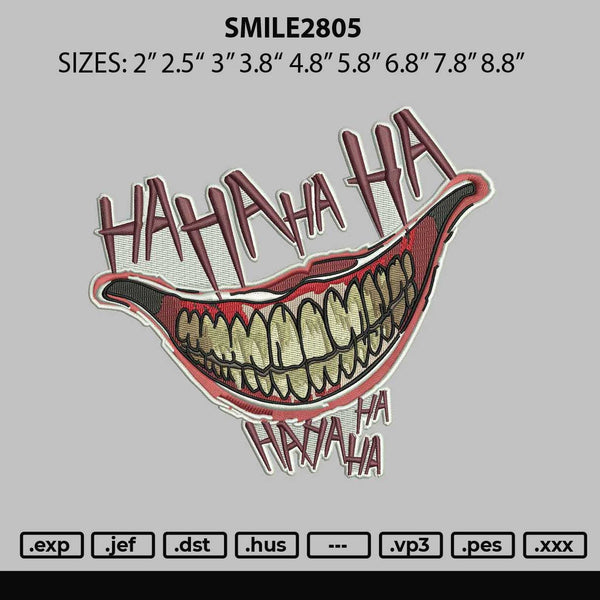 Smile2805 Embroidery File 6 sizes