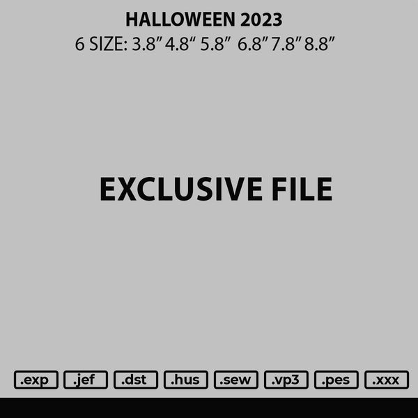 Halloween 2023 Embroidery File 6 sizes