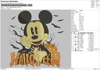 Halloween Mickey V2 Embroidery File 6 sizes