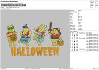 Halloween Pooh Embroidery File 5 sizes