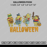 Halloween Pooh Embroidery File 5 sizes