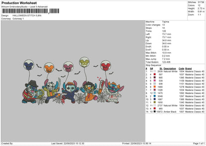 Halloween Stitchs Embroidery File 6 sizes