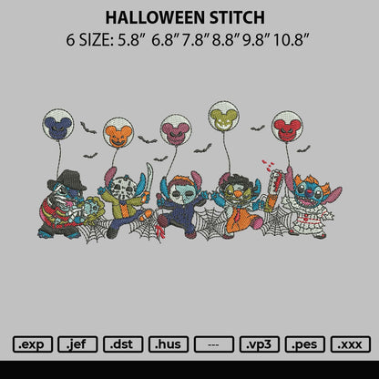 Halloween Stitchs Embroidery File 6 sizes