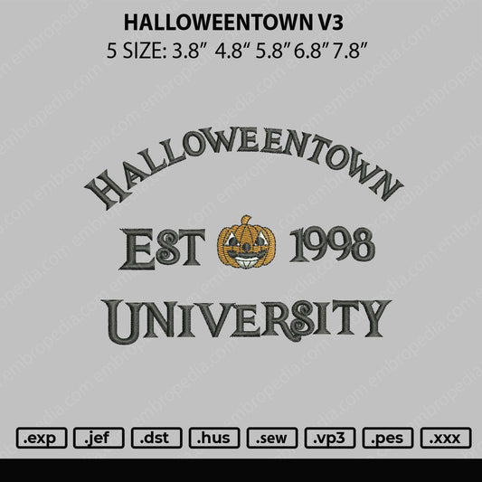 Halloweentown Embroidery File 5 sizes