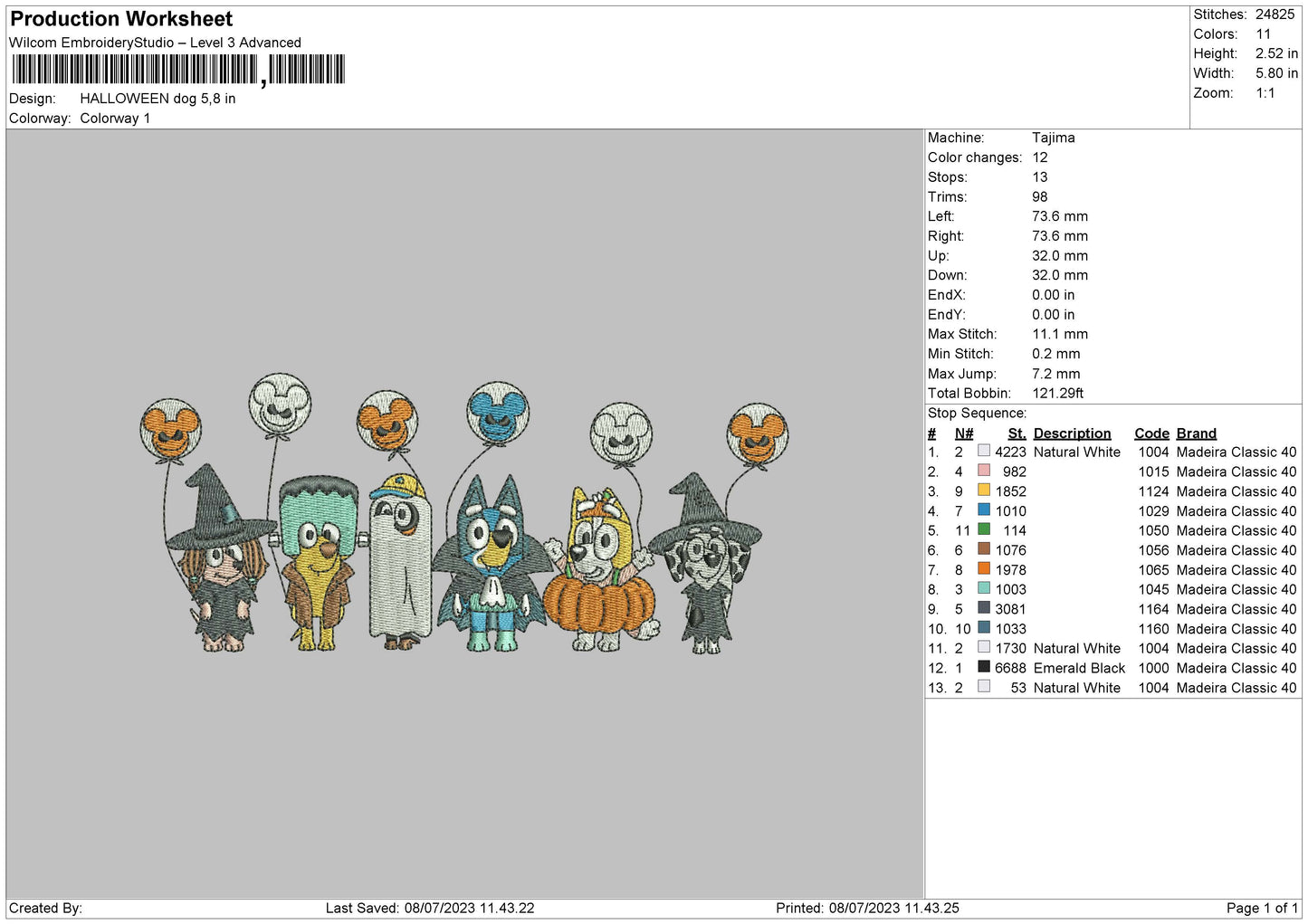 Halloween Dogs Embroidery File 6 sizes