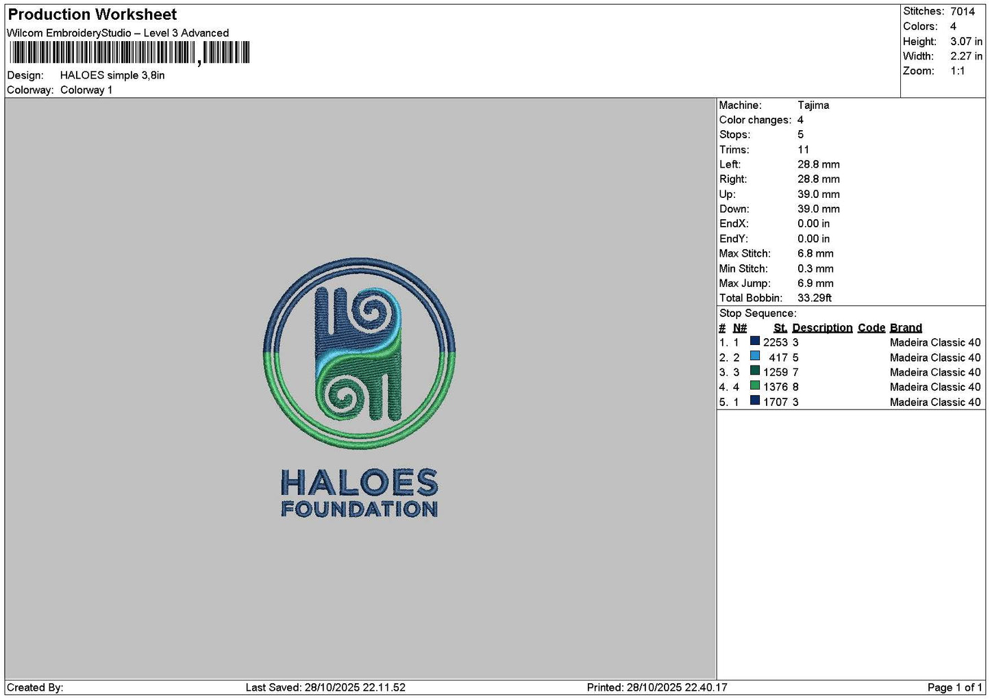 Haloestext Embroidery File 6 sizes