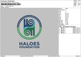 Haloestext Embroidery File 6 sizes