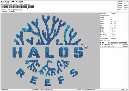 Halos Gradient Embroidery File 6 sizes
