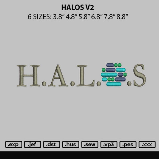 Halostext V2 Embroidery File 6 sizes