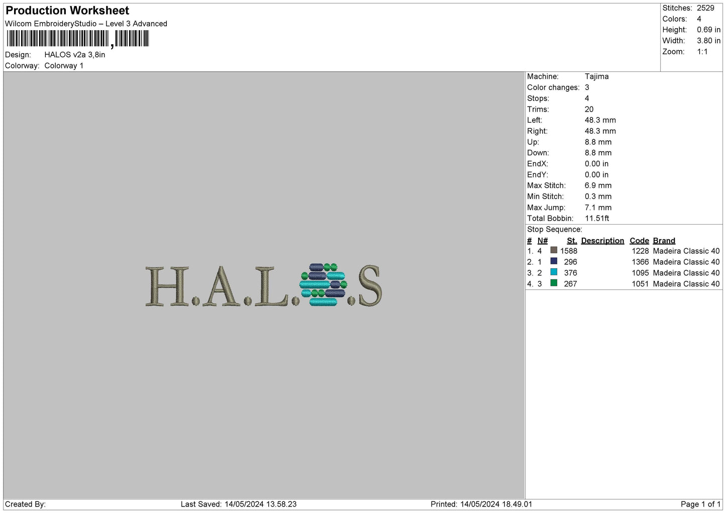Halostext V2 Embroidery File 6 sizes