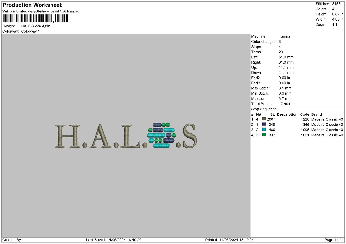 Halostext V2 Embroidery File 6 sizes