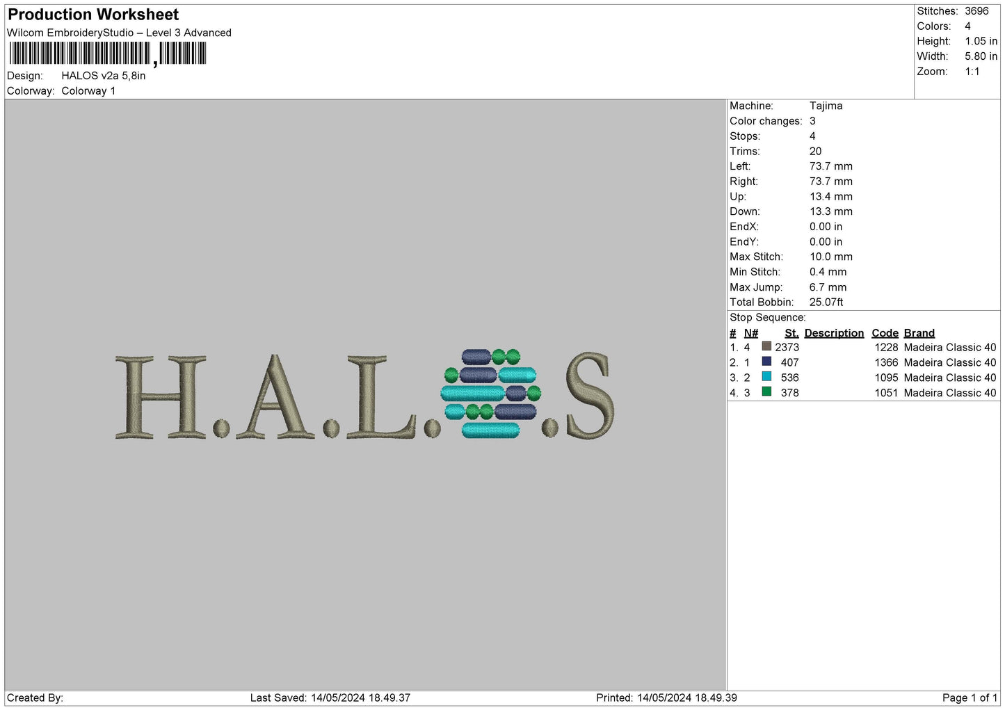 Halostext V2 Embroidery File 6 sizes