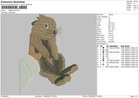 Hamster Embroidery File 4 size