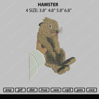 Hamster Embroidery File 4 size